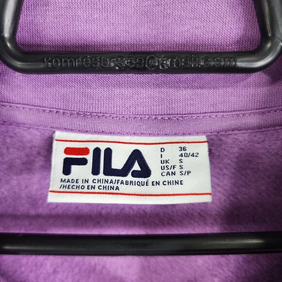 Womens Fila Retro Colorblock 1/4 Zip Pullover Sweatshirt Purple/White/Gray S - Picture 7 of 12